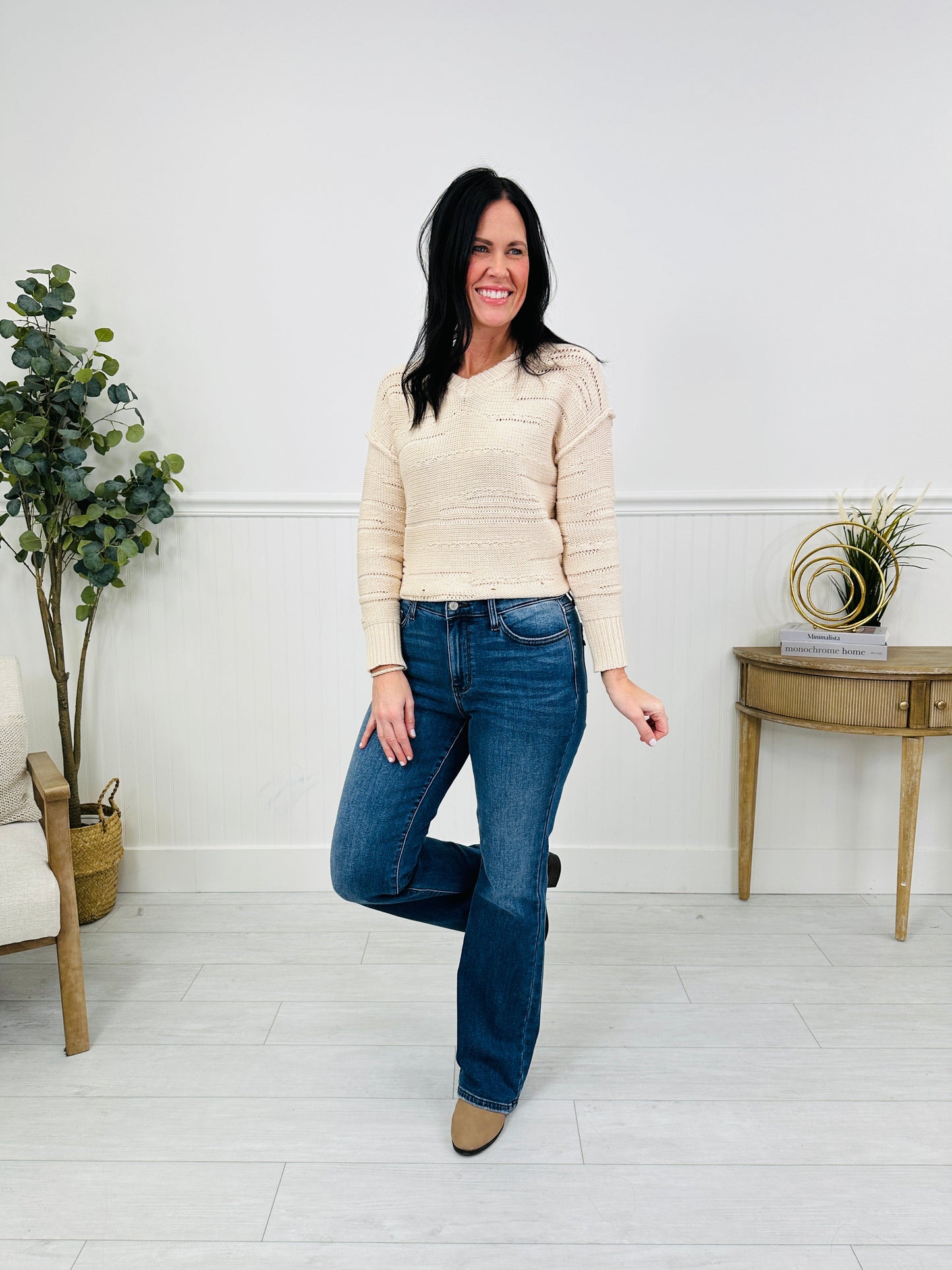 Judy Blue Cozy Classic Thermal Bootcut Jeans