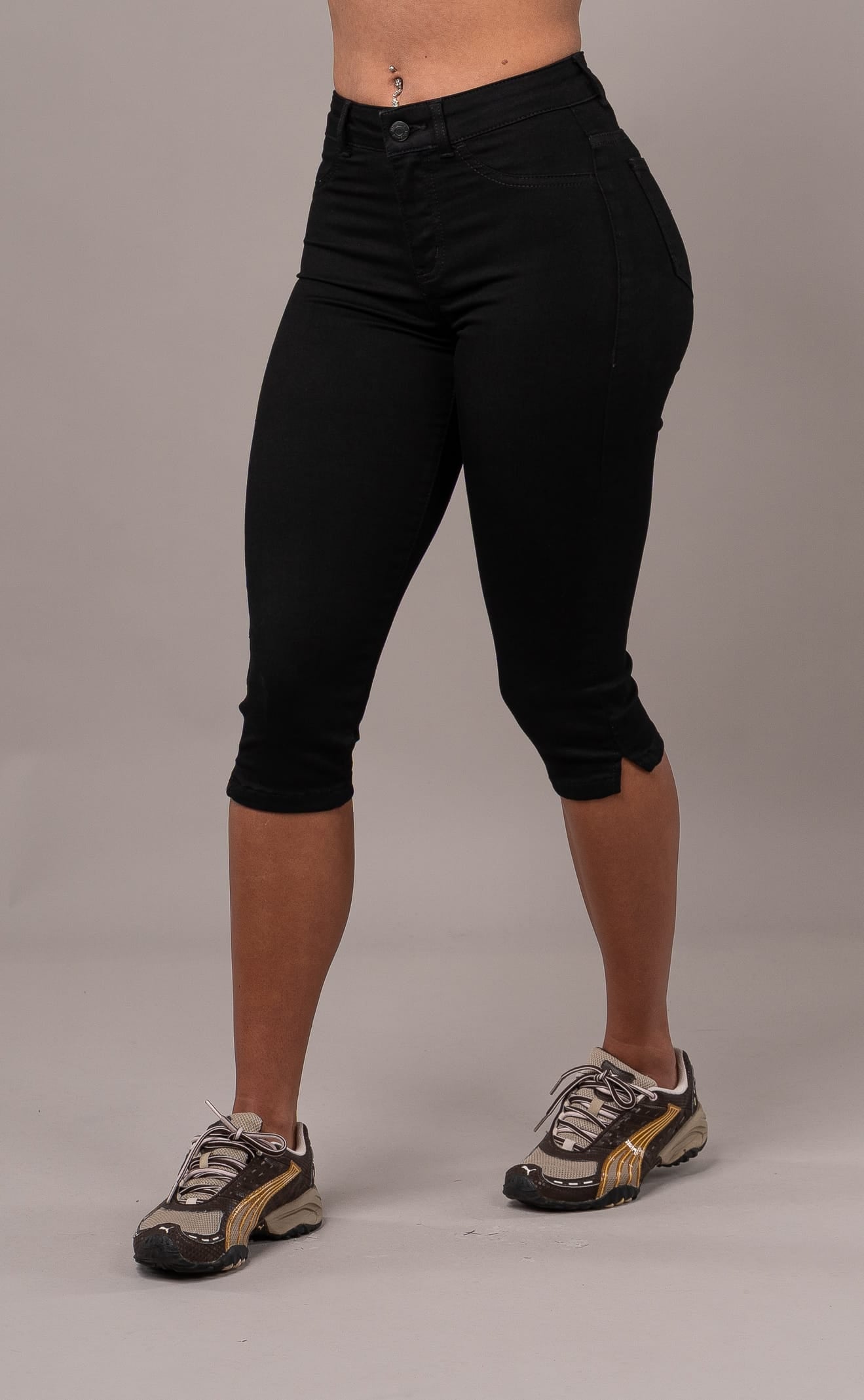 Womens Capri Fitjeans - Black