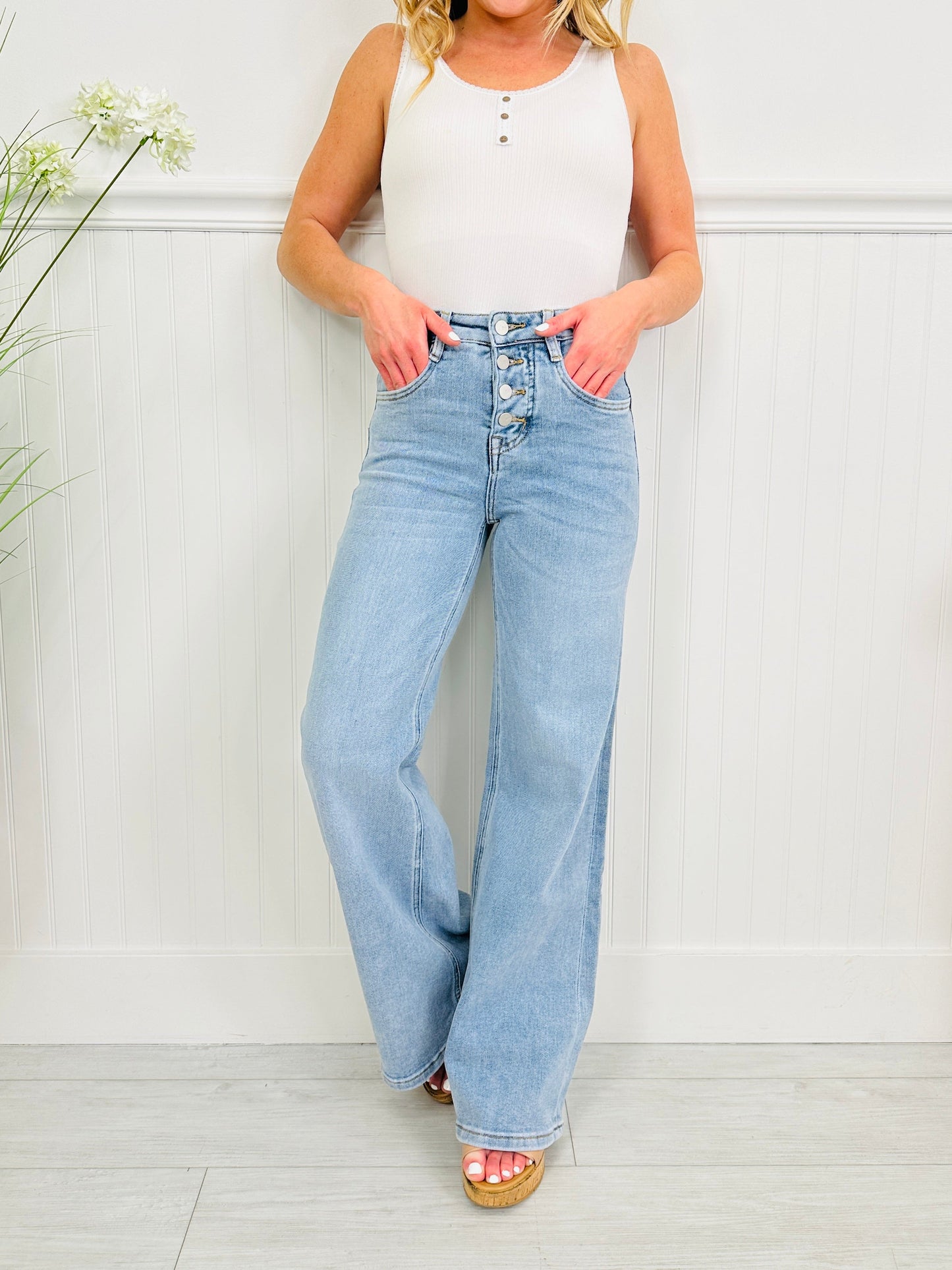 Three of a Kind Tummy Control Wide Leg Jeans in Three Inseams