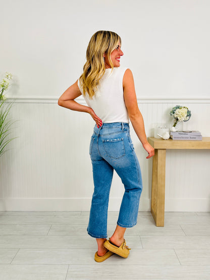 Triple The Fun Tummy Control Cropped Wide Leg Jeans in Three Inseams