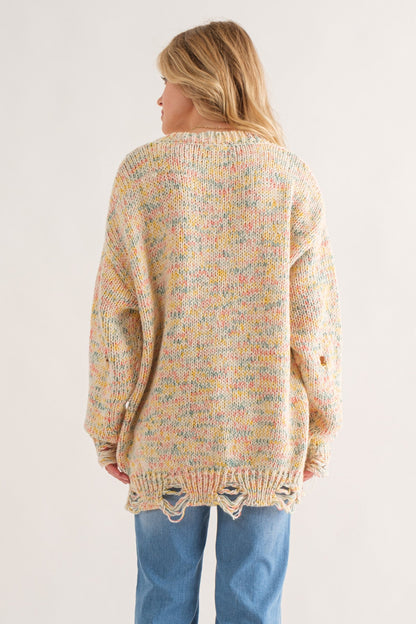 Color Your World Distressed Sweater