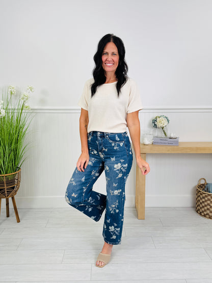 Garden Party Tummy Control Wide Leg Jeans