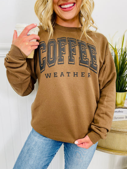 Coffee Weather Crewneck Sweatshirt in Chocolate
