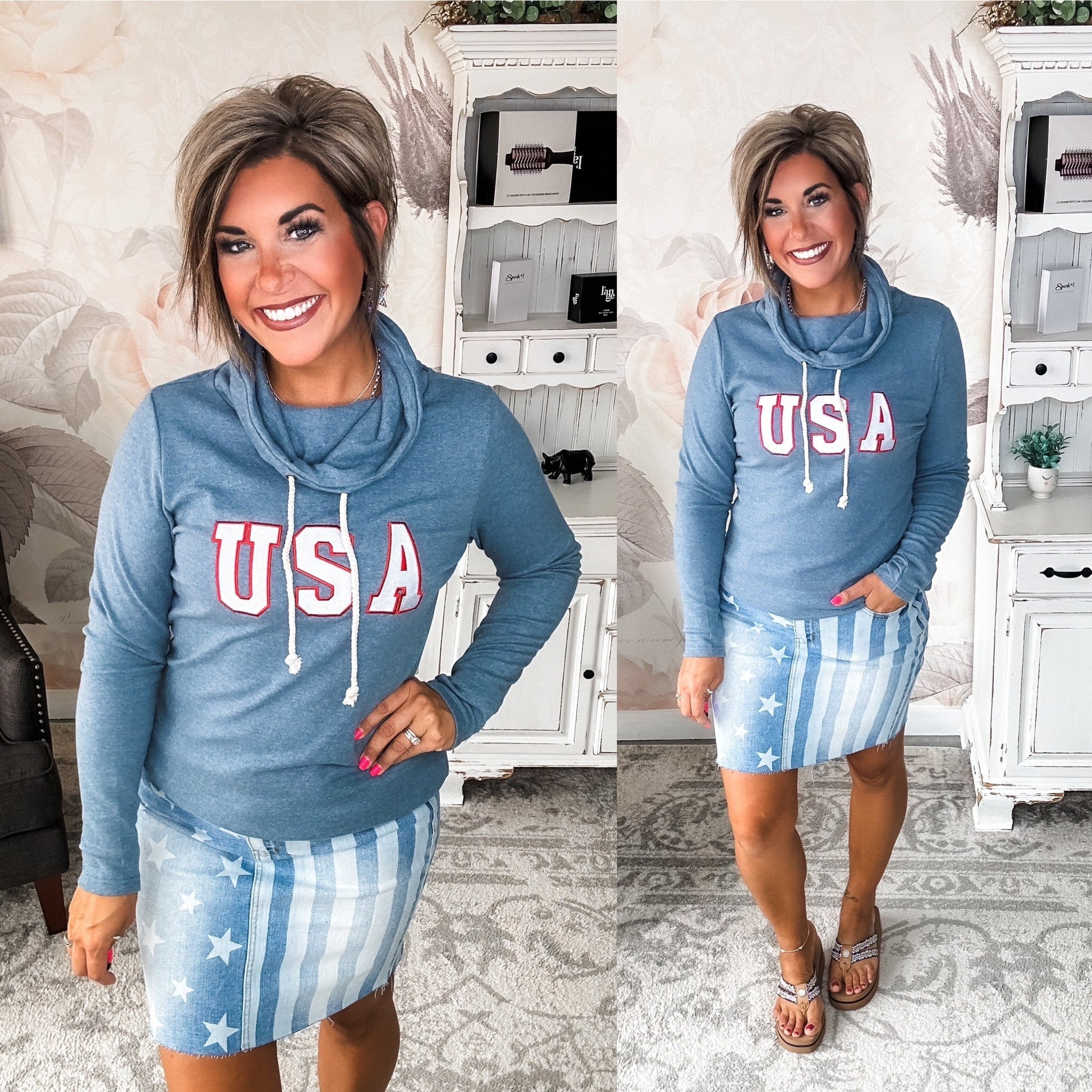 Ampersand Avenue Cowlneck Sweatshirt - Oh Say Can You See