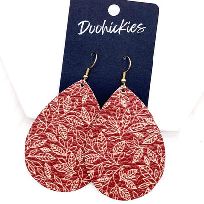 2.5" Into the Wild Mini Collection Western Earrings - Vines On Red