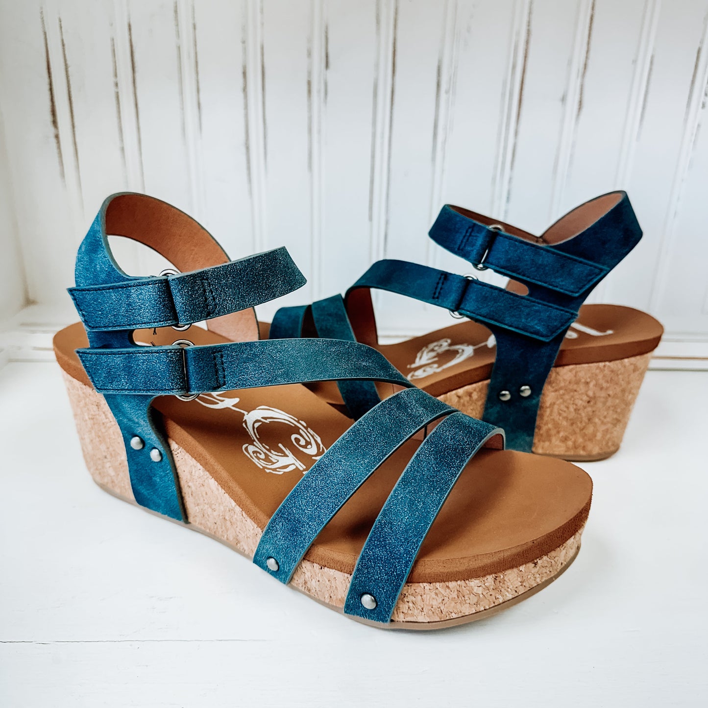 Hariett Wedge Sandal - Navy