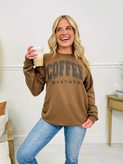 Coffee Weather Crewneck Sweatshirt in Chocolate