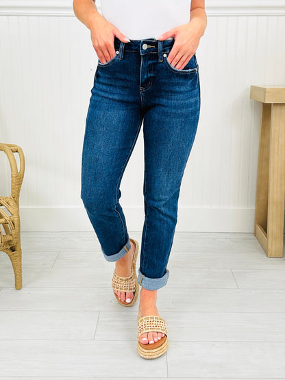 One Hundred Percent Chance Tummy Control Mom Jeans