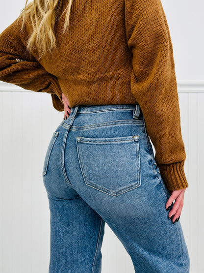 Push Your Buttons Tummy Control Wide Leg Jeans