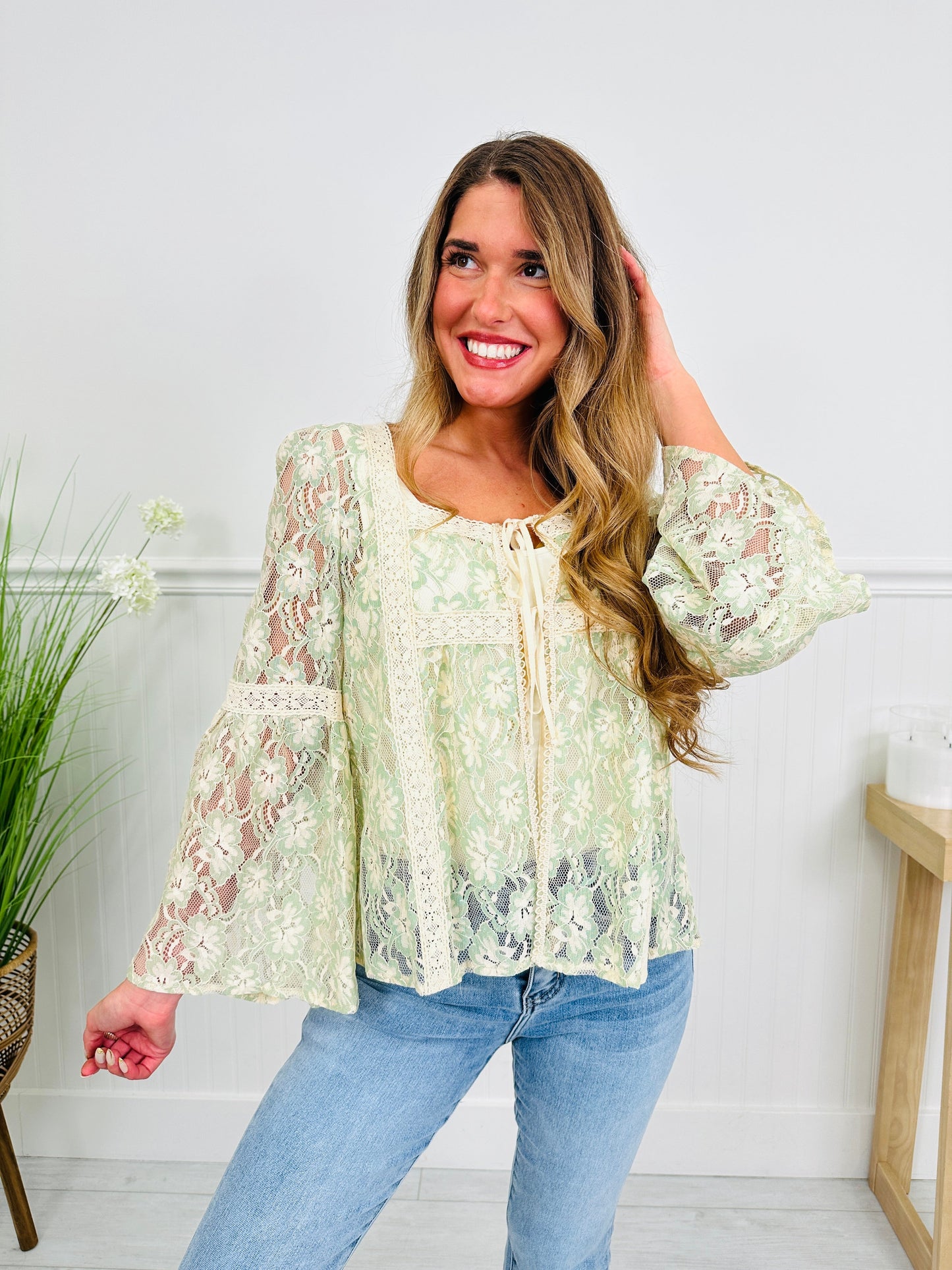Whispering Willow Top in Spearmint