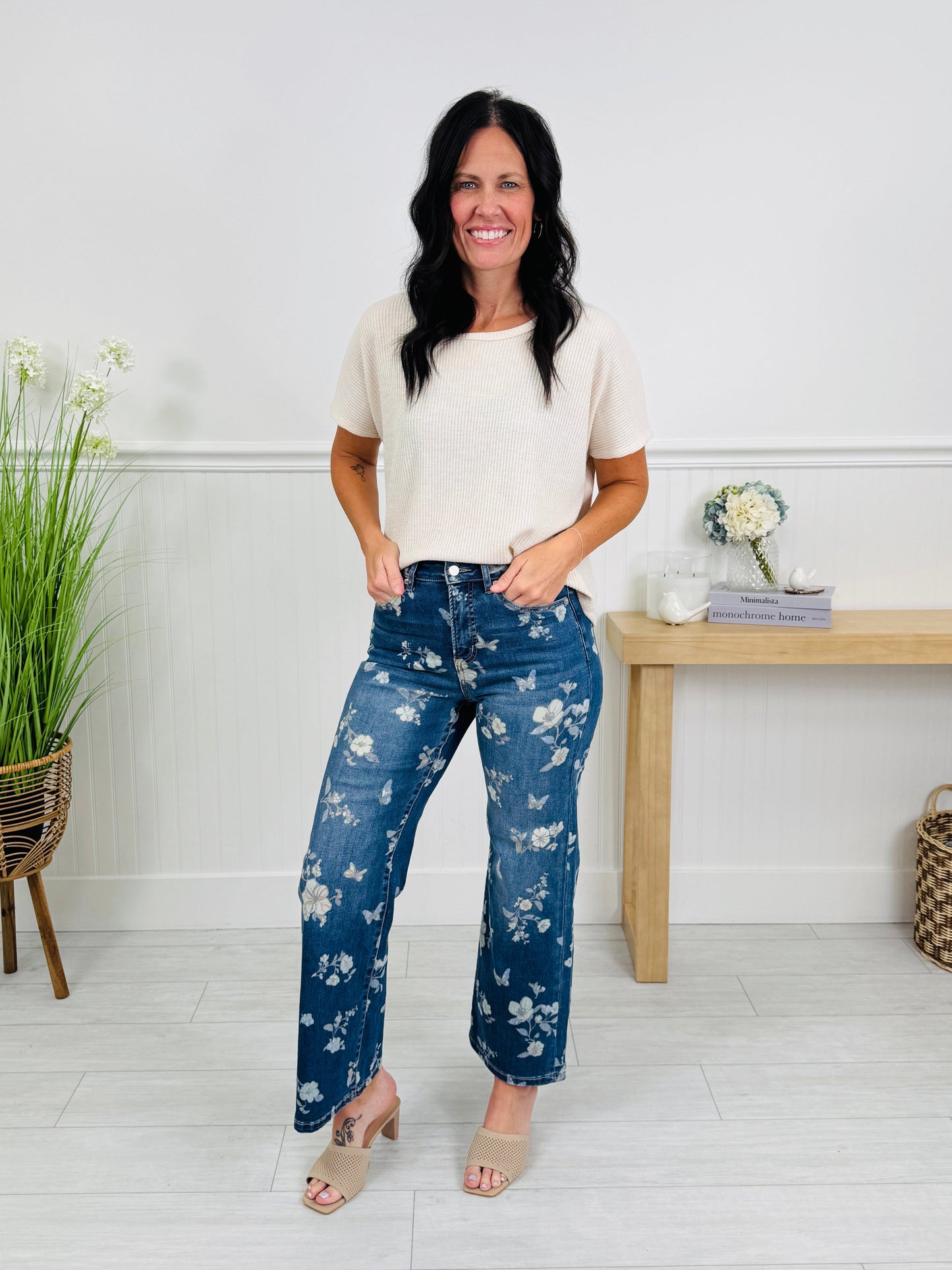 Garden Party Tummy Control Wide Leg Jeans