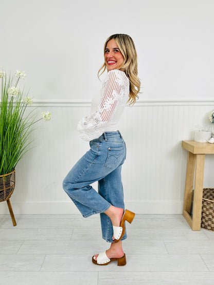 Judy Blue Spring Forward Cropped Wide Leg Jeans