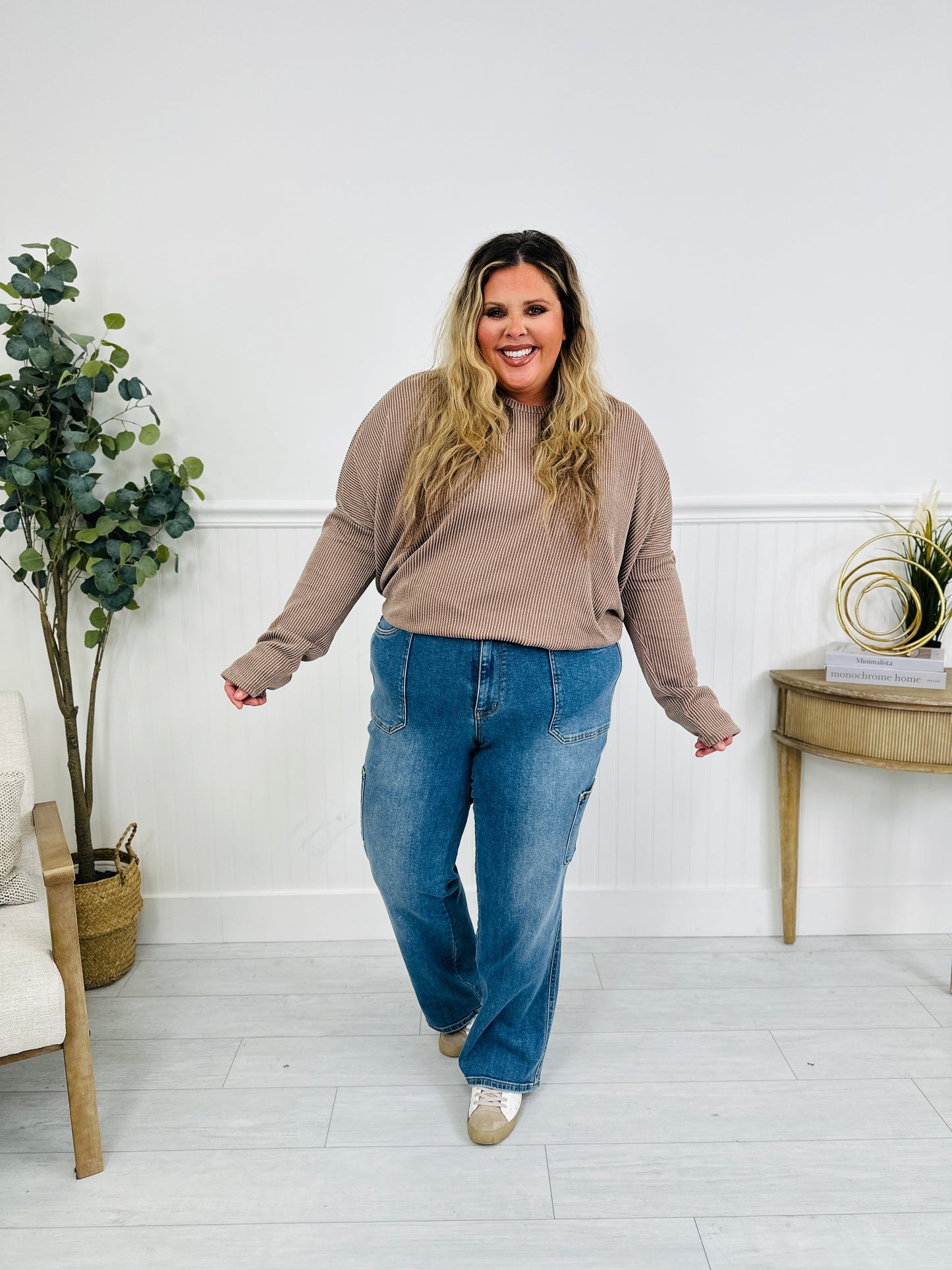 Judy Blue Cool and Collected Cargo Straight Jeans