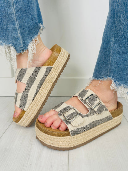 Sunshine on My Mind Sandals In Black Stripe
