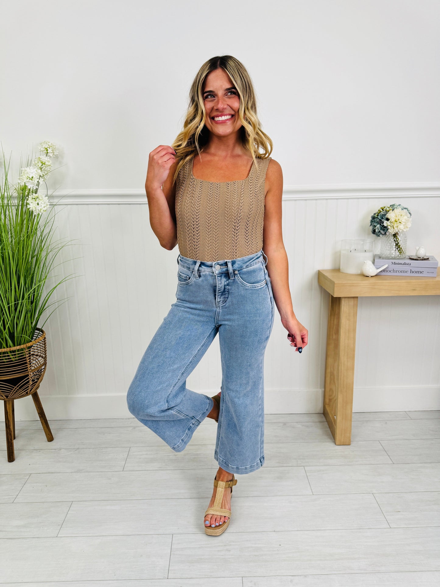 Triple the Comfort Cropped Wide Leg Jeans in Three Inseams