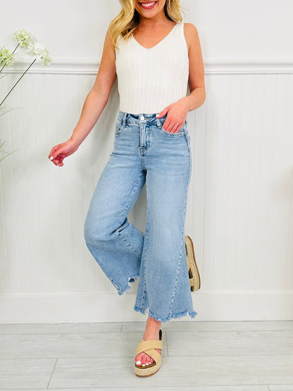Made To Flatter Tummy Control Wide Leg Cropped Jeans