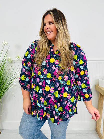 Sweet Like Spring Top in Nantucket Print
