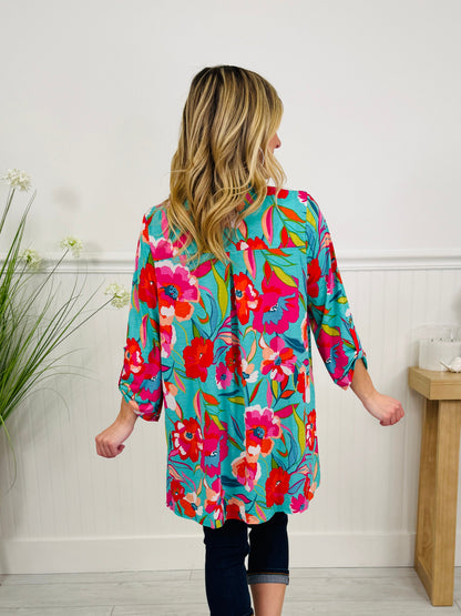 Layered in Spring Cardigan In Floral Print