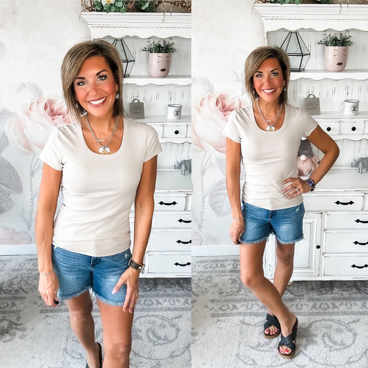 Could Go Back Short Sleeve Tee - Light Mocha