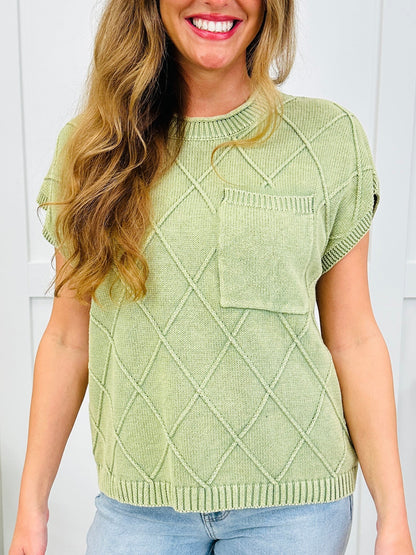 The Signature Stitch Top In Lt Olive