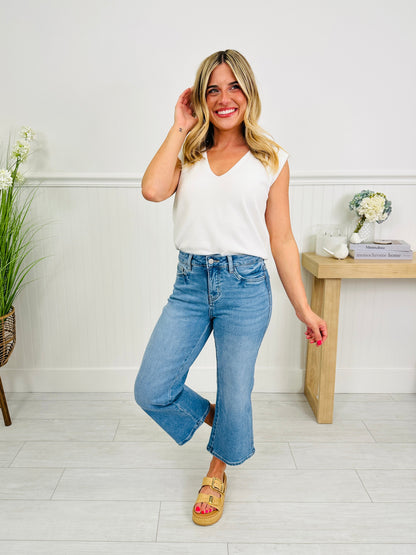 Triple The Fun Tummy Control Cropped Wide Leg Jeans in Three Inseams