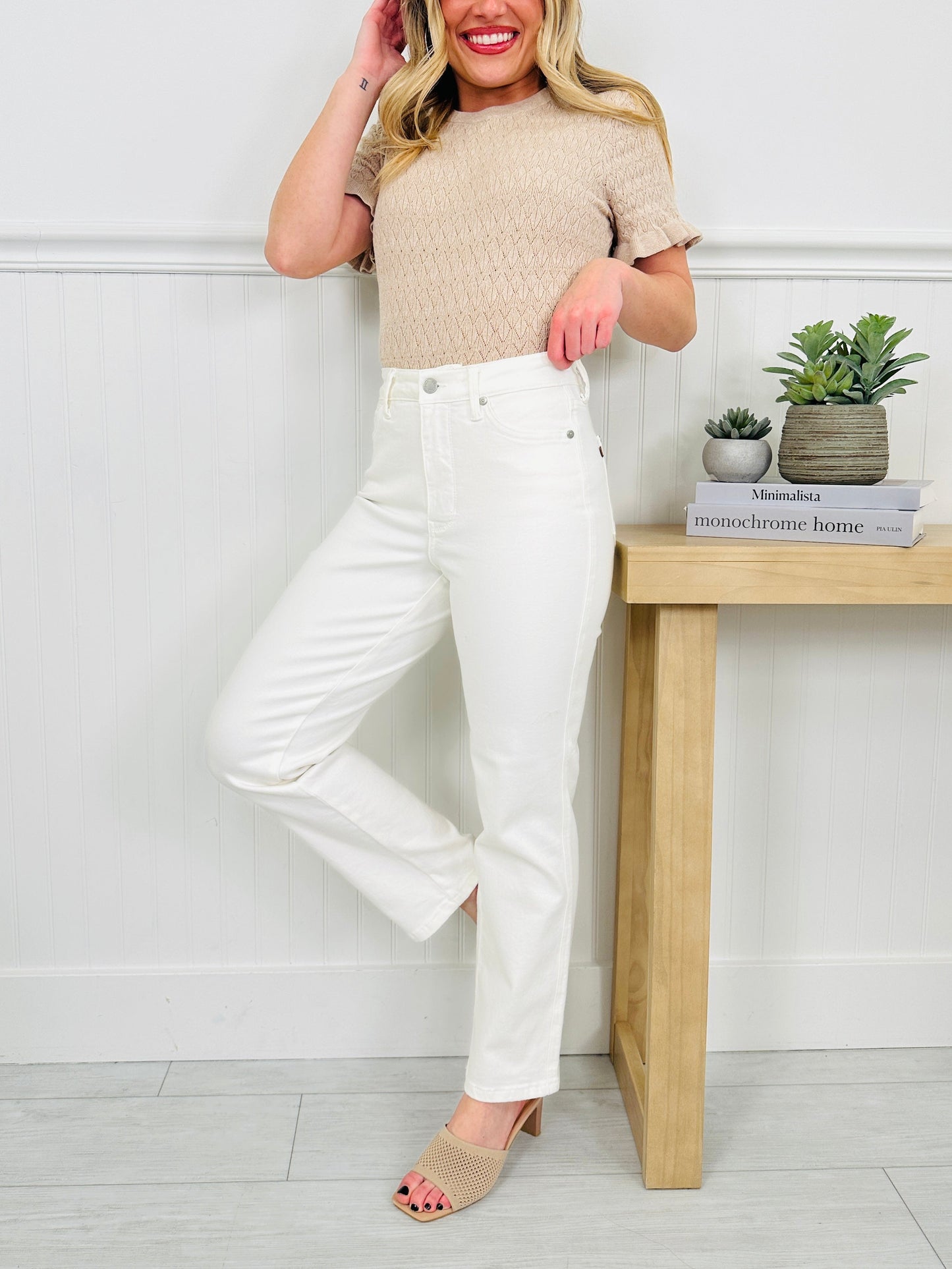 Judy Blue Turn The Page Tummy Control Ankle Straight Jeans