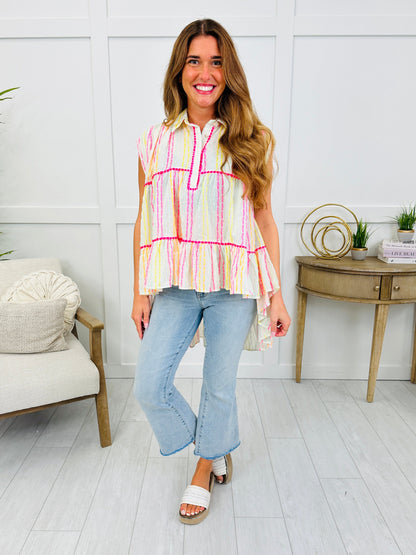 Leave A Little Magic Top In Ivory Multi