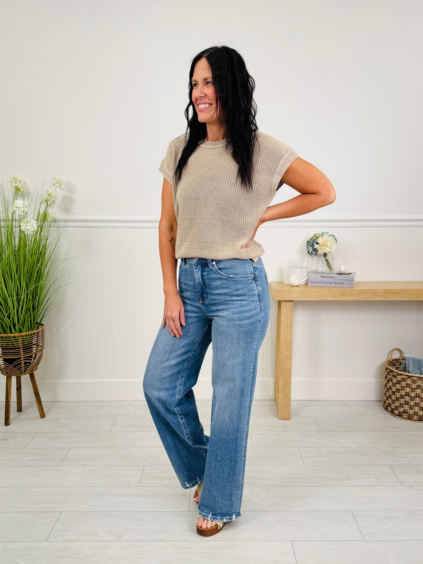 Triple Threat Wide Leg Tummy Control Jeans In Three Inseams