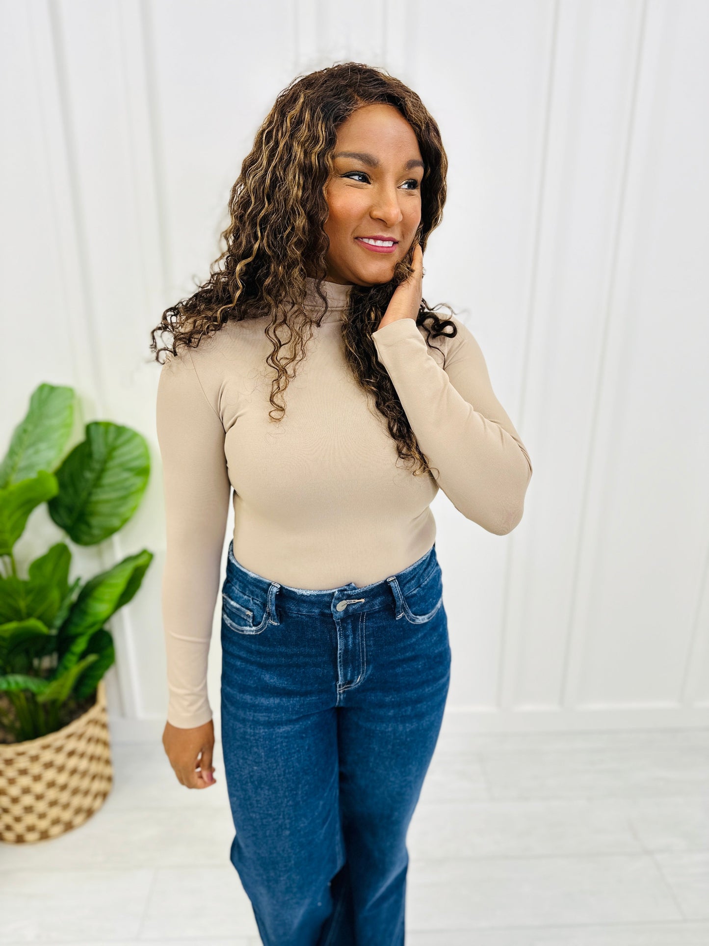 Seamless Mock Neck Long Sleeve Shapewear Top in Multiple Colors