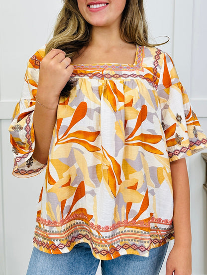 Sweet Magnolia Top In Orange Pepper