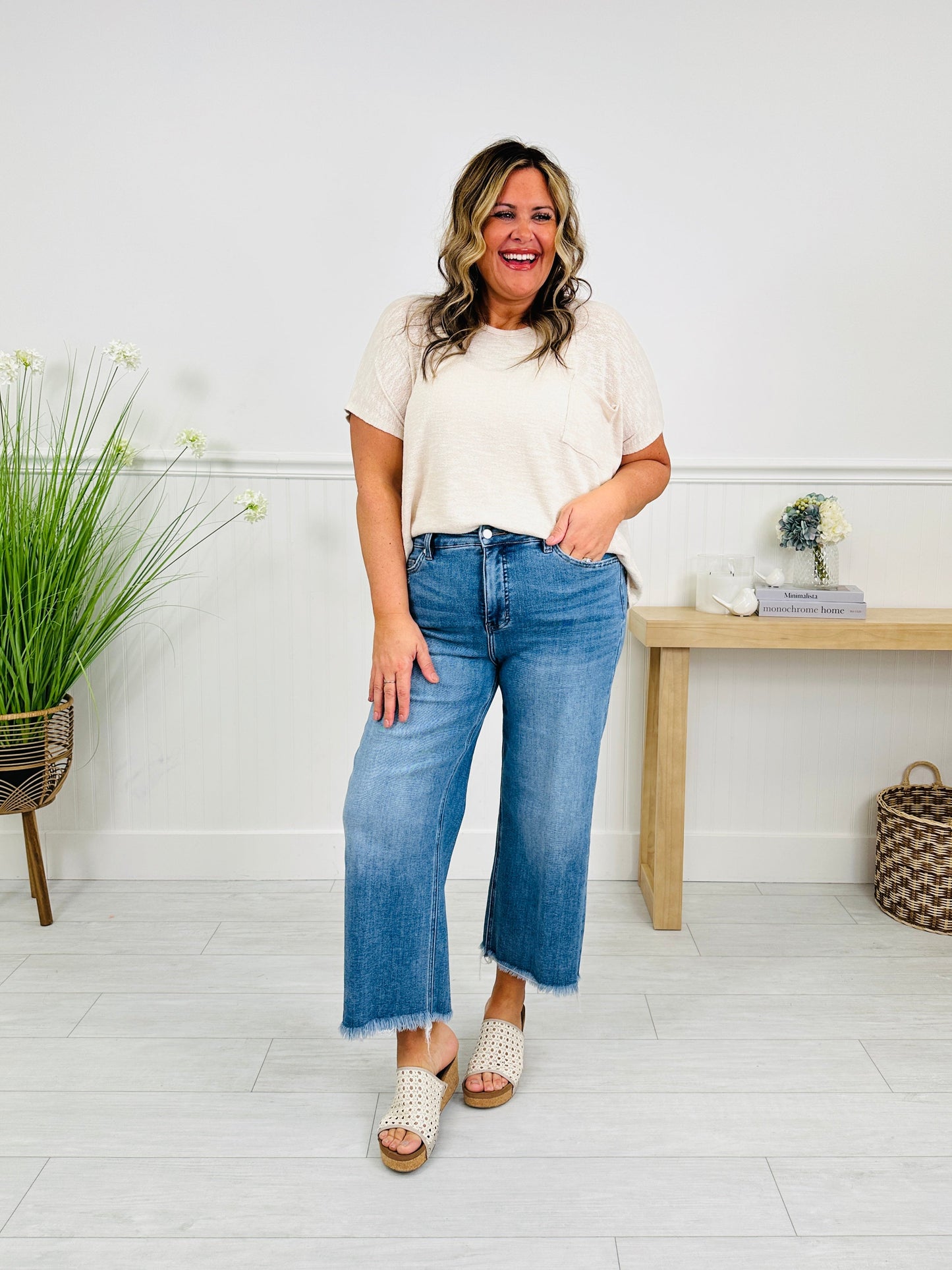 On The Go Tummy Control Wide Leg Jeans