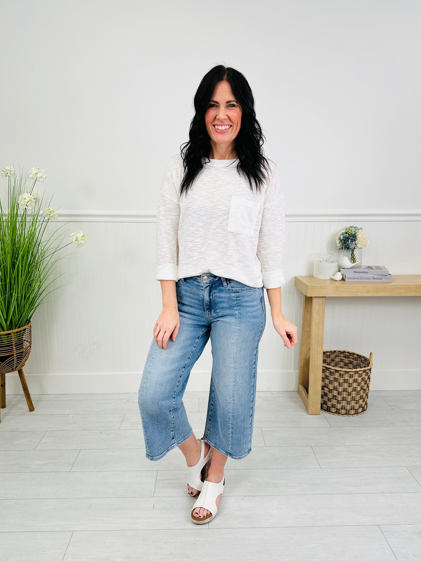 Judy Blue Spring Forward Cropped Wide Leg Jeans
