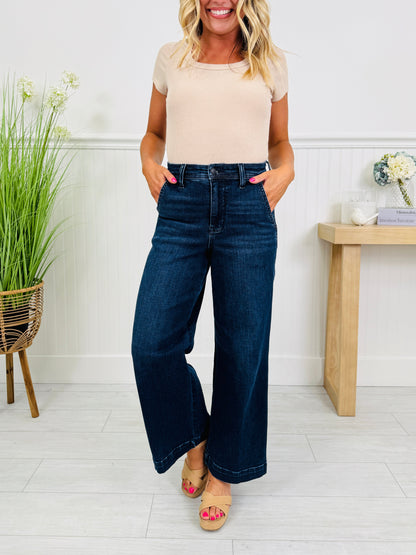 Judy Blue Timeless Touch Trouser Wide Leg Ankle Jeans