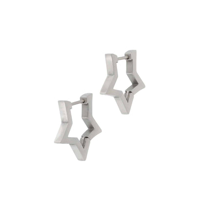 Chunky Star Huggie Hoop Earrings