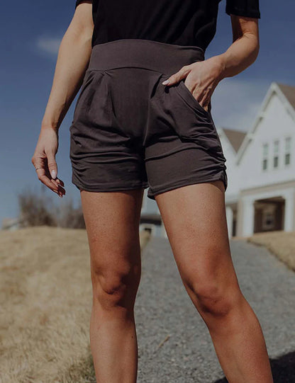 Blissfully Yours Harem Shorts - Charcoal