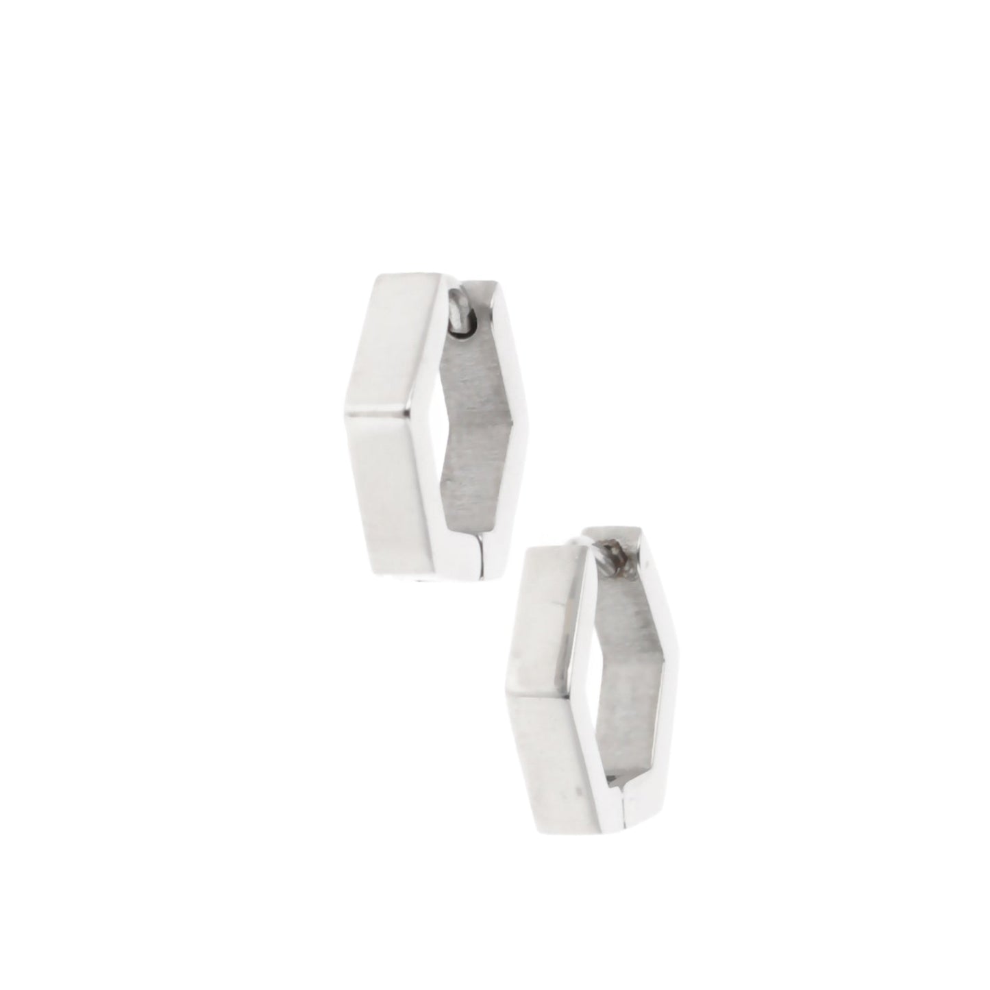 Chunky Hexagon Huggie Hoop Earrings