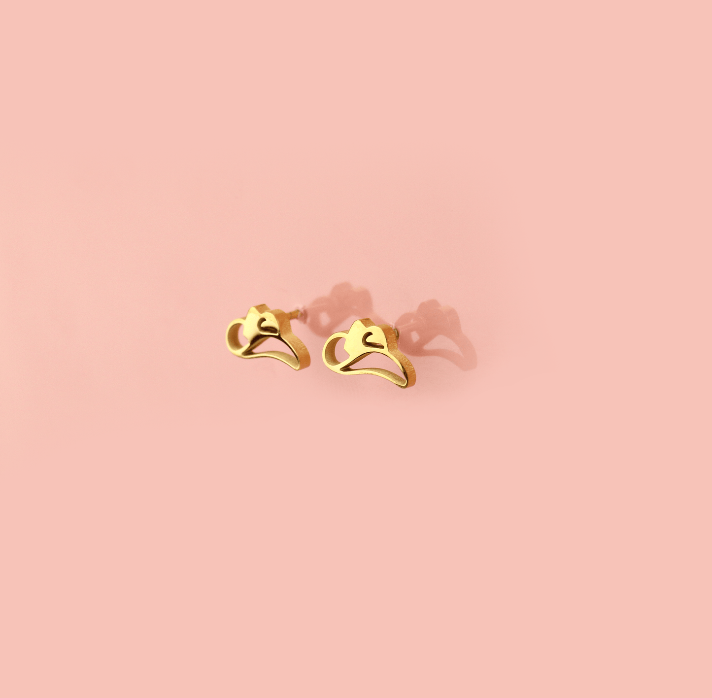 Cowboy Hat Stud Earrings (Gold Plated)