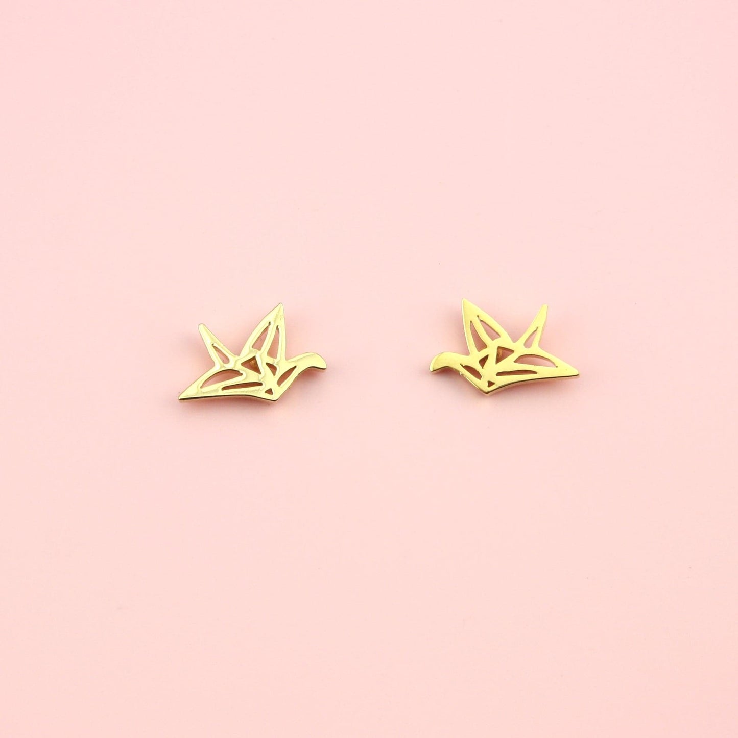 Crane Stud Earrings (Gold Plated)