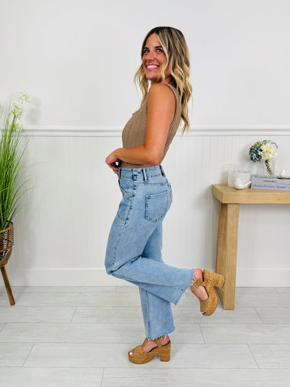 Summer Mood Cropped Wide Leg Jeans