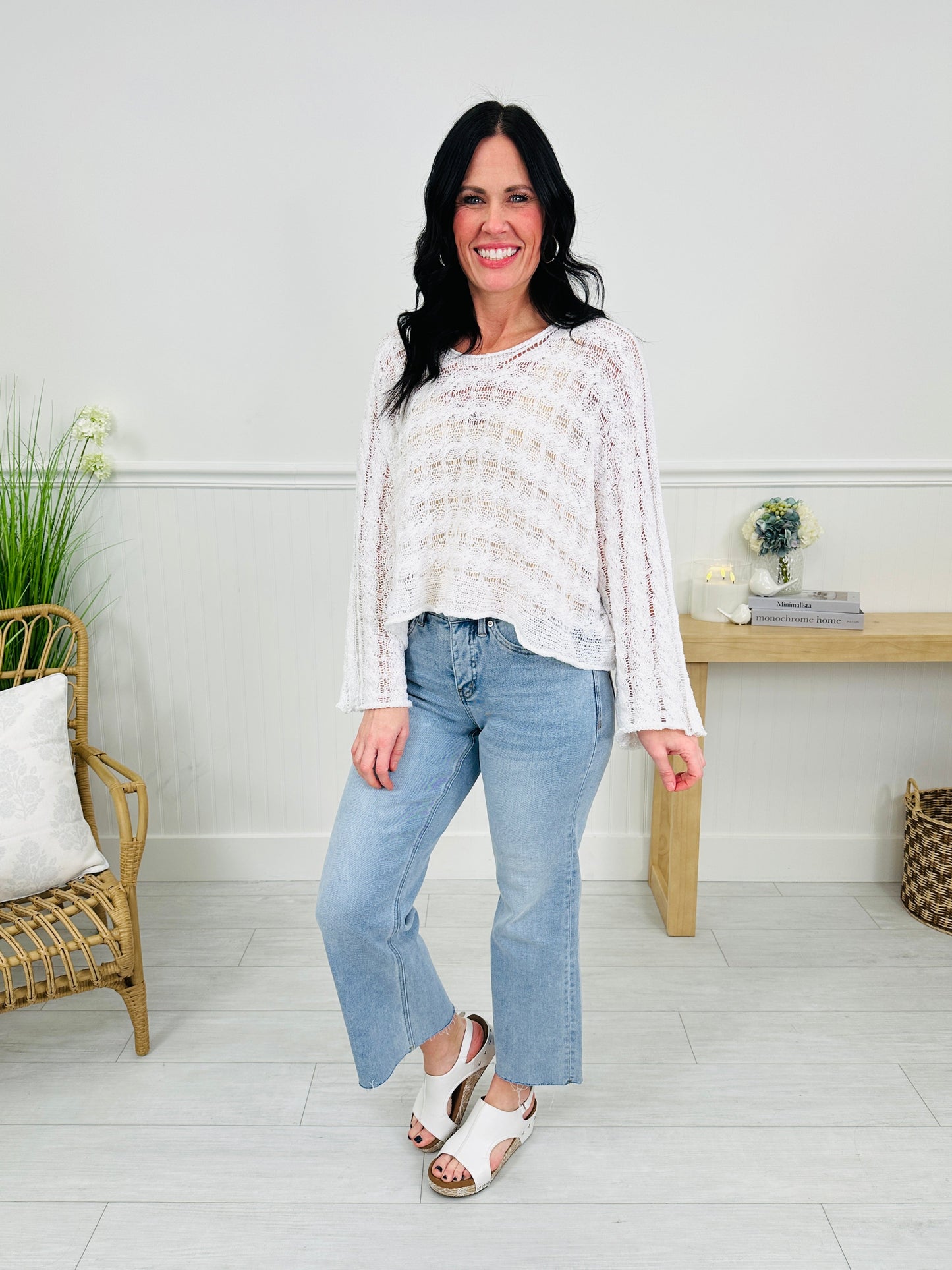 All Eyes on Me Tummy Control Wide Leg Cropped Jeans