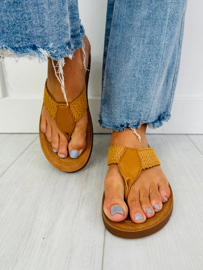 Wildflower Weave Flip Flops In Tan