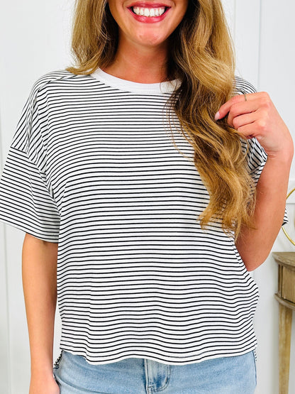 Effortless Stripe Top In Black