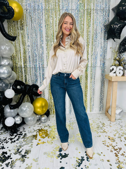 Judy Blue Straight Up Stud Straight Leg Jeans
