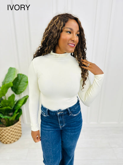 Seamless Mock Neck Long Sleeve Shapewear Top in Multiple Colors