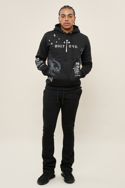 Flared Stacked Fleece Sweat Pants