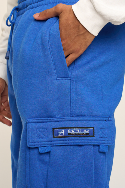 Men's Solid Fleece Heavyweight Cargo Shorts