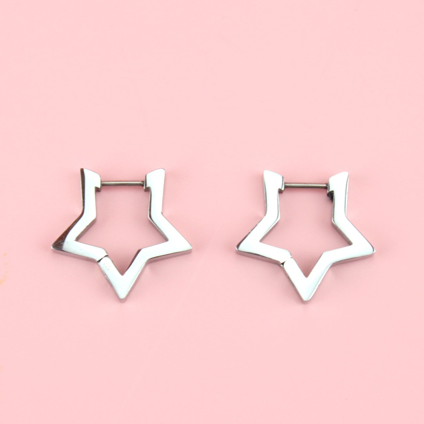 Chunky Star Huggie Hoop Earrings