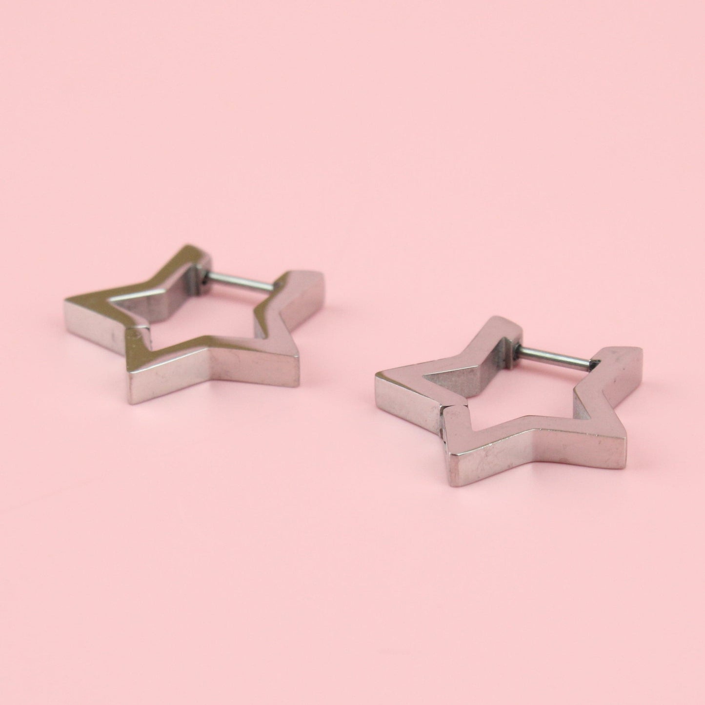 Chunky Star Huggie Hoop Earrings