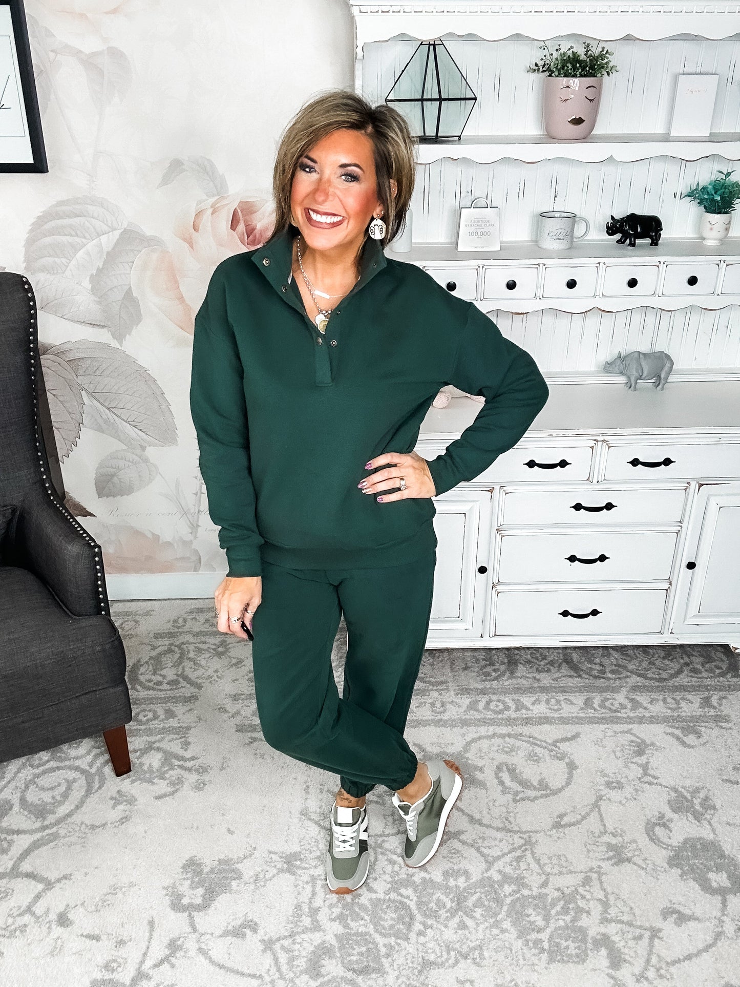 Ampersand Avenue Never Better Joggers - Forest Green