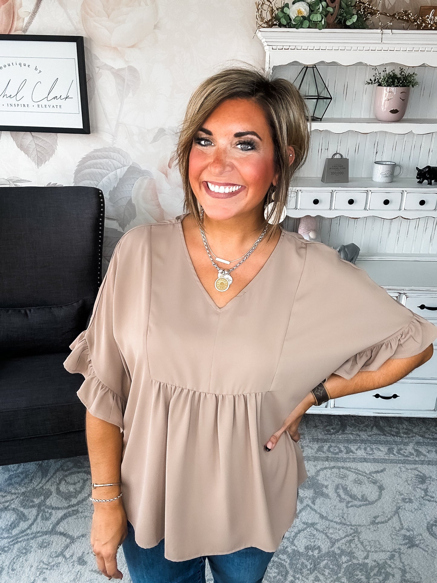 Close to Me Blouse - Mocha